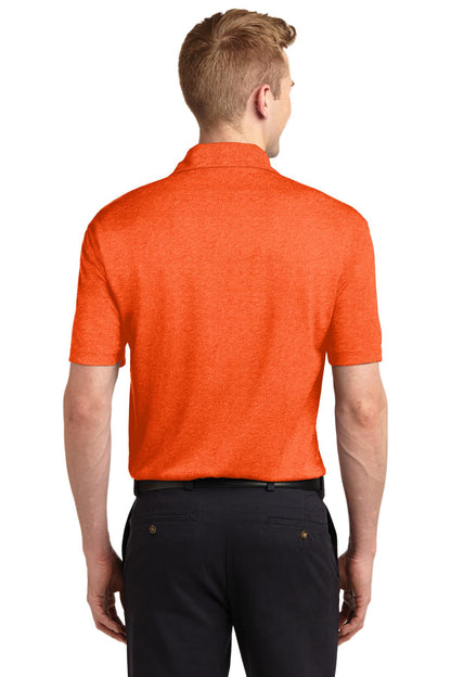 Sport-Tek Heather Contender Polo. ST660 Deep Orange Heather
