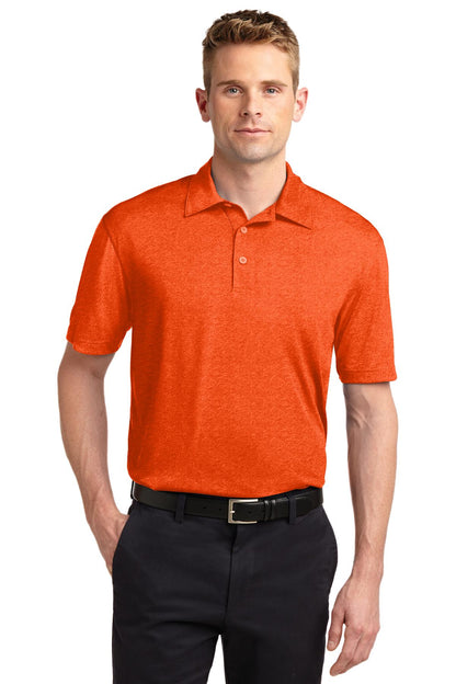 Sport-Tek Heather Contender Polo. ST660 Deep Orange Heather