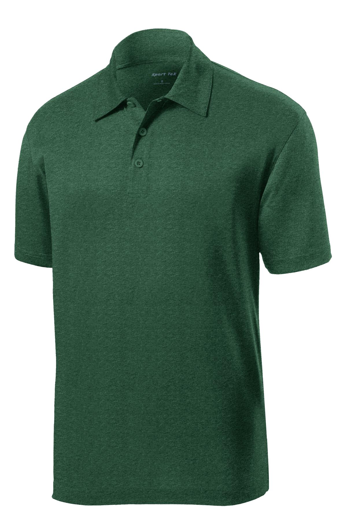 Sport-Tek Heather Contender Polo. ST660 Forest Green Heather