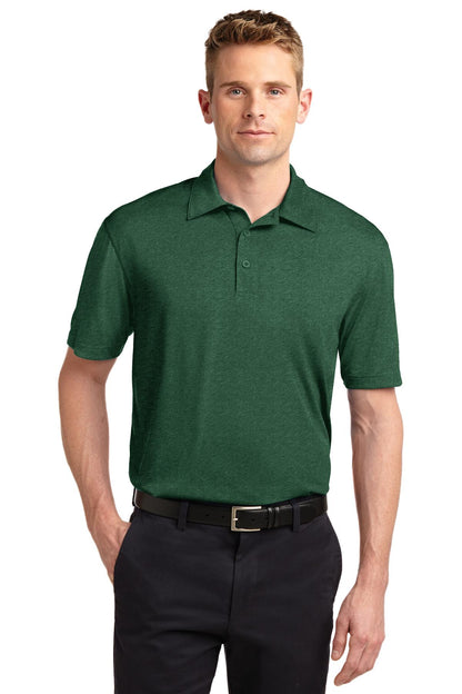 Sport-Tek Heather Contender Polo. ST660 Forest Green Heather