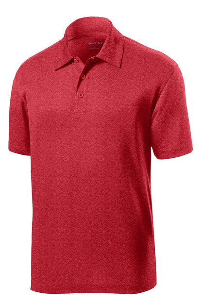 Sport-Tek Heather Contender Polo. ST660 Scarlet Heather