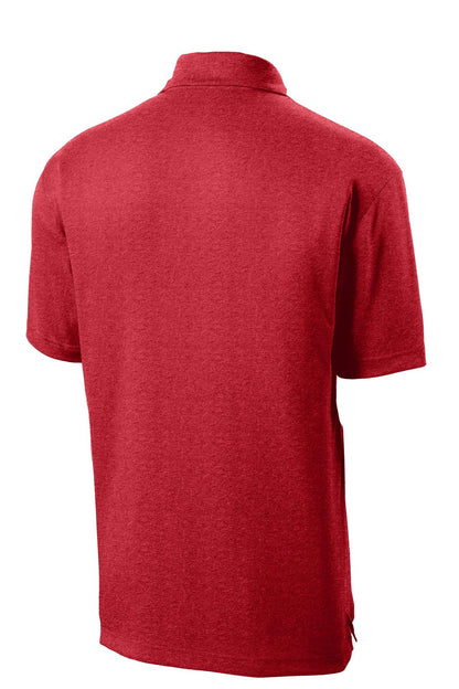 Sport-Tek Heather Contender Polo. ST660 Scarlet Heather