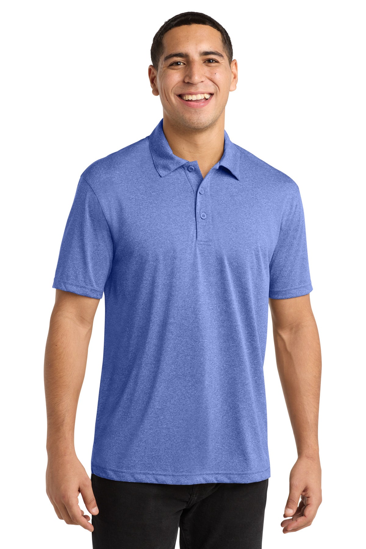Sport-Tek Heather Contender Polo ST660 True Royal Heather