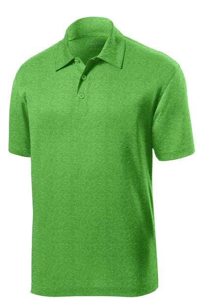 Sport-Tek Heather Contender Polo. ST660 Turf Green Heather