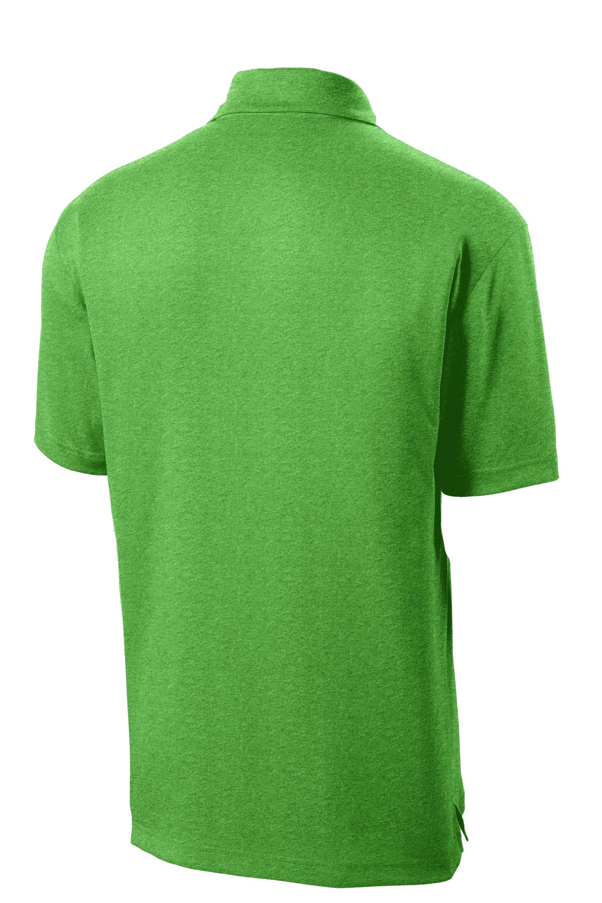 Sport-Tek Heather Contender Polo. ST660 Turf Green Heather