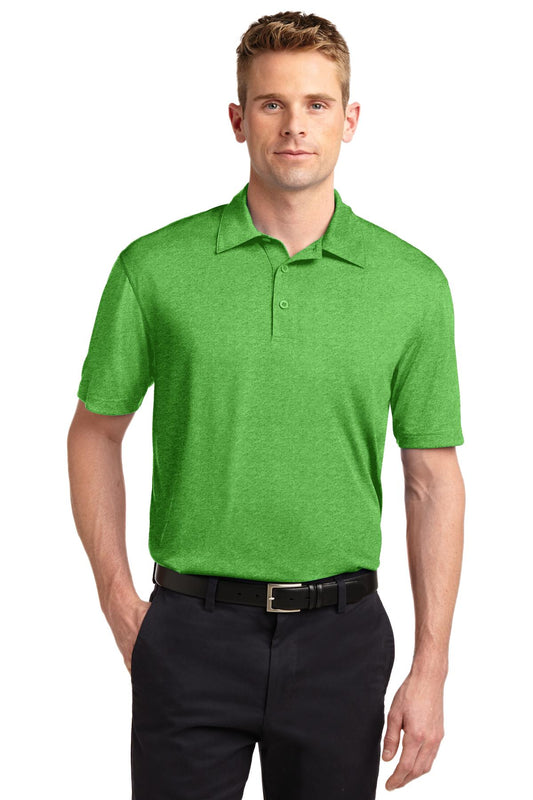 Sport-Tek Heather Contender Polo. ST660 Turf Green Heather