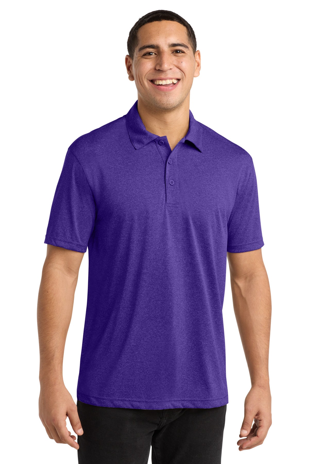 Sport-Tek Heather Contender Polo ST660 Varsity Purple Heather