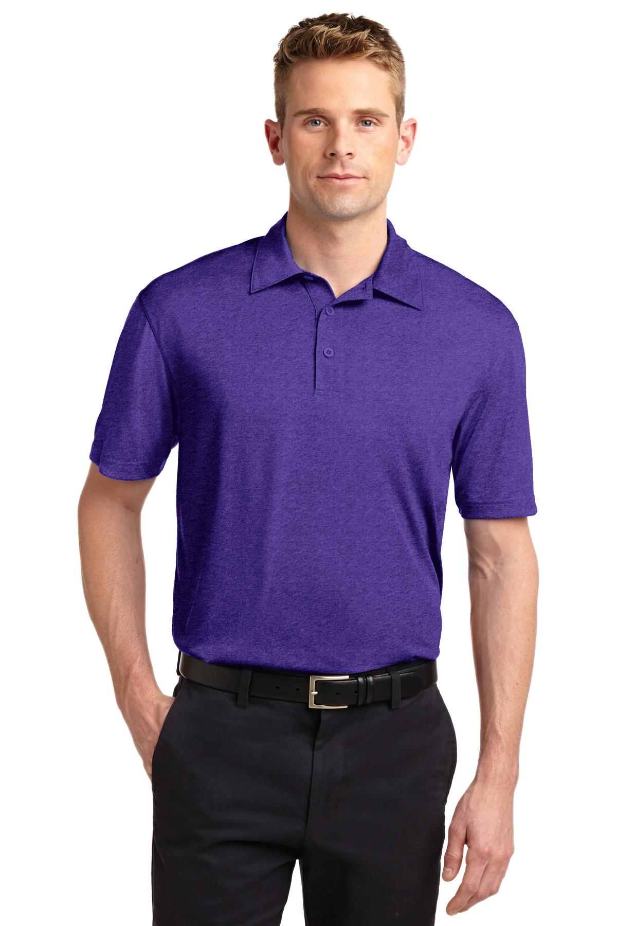 Sport-Tek Heather Contender Polo. ST660 Varsity Purple Heather