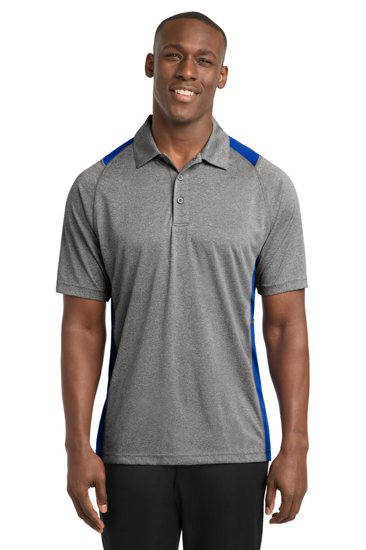 Sport-Tek Heather Colorblock Contender Polo ST665 Vintage Heather/ True Royal