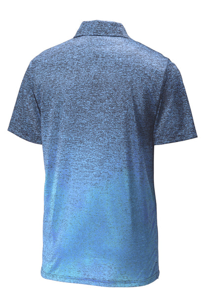Sport-Tek  Ombre Heather Polo. ST671 Carolina Blue/ True Navy