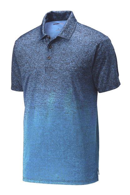 Sport-Tek  Ombre Heather Polo. ST671 Carolina Blue/ True Navy