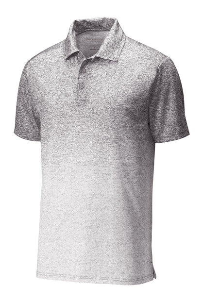 Sport-Tek  Ombre Heather Polo. ST671 White/ Graphite