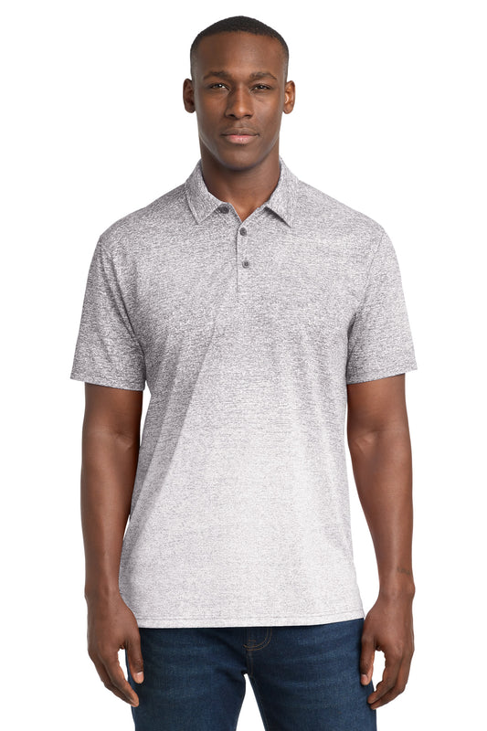Sport-Tek Ombre Heather Polo ST671 White/ Graphite