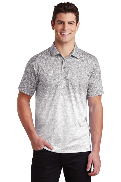 Sport-Tek  Ombre Heather Polo. ST671 White/ Graphite