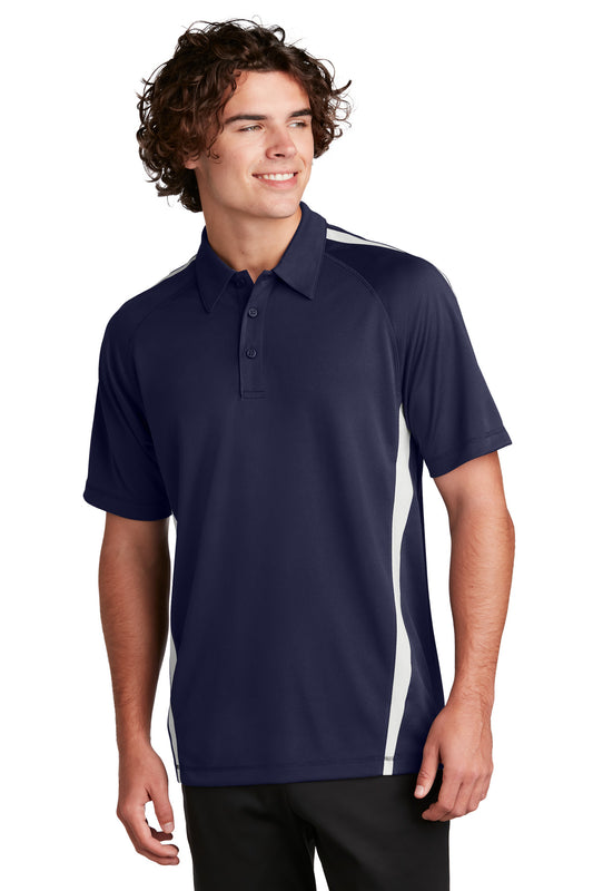 Sport-Tek PosiCharge Micro-Mesh Colorblock Polo. ST685 True Navy/ White