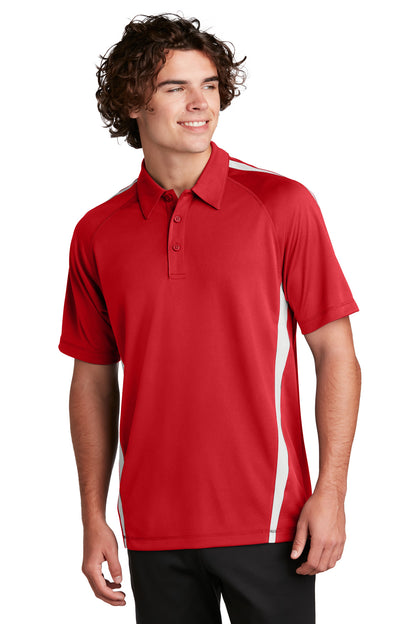 Sport-Tek PosiCharge Micro-Mesh Colorblock Polo. ST685 True Red/ White