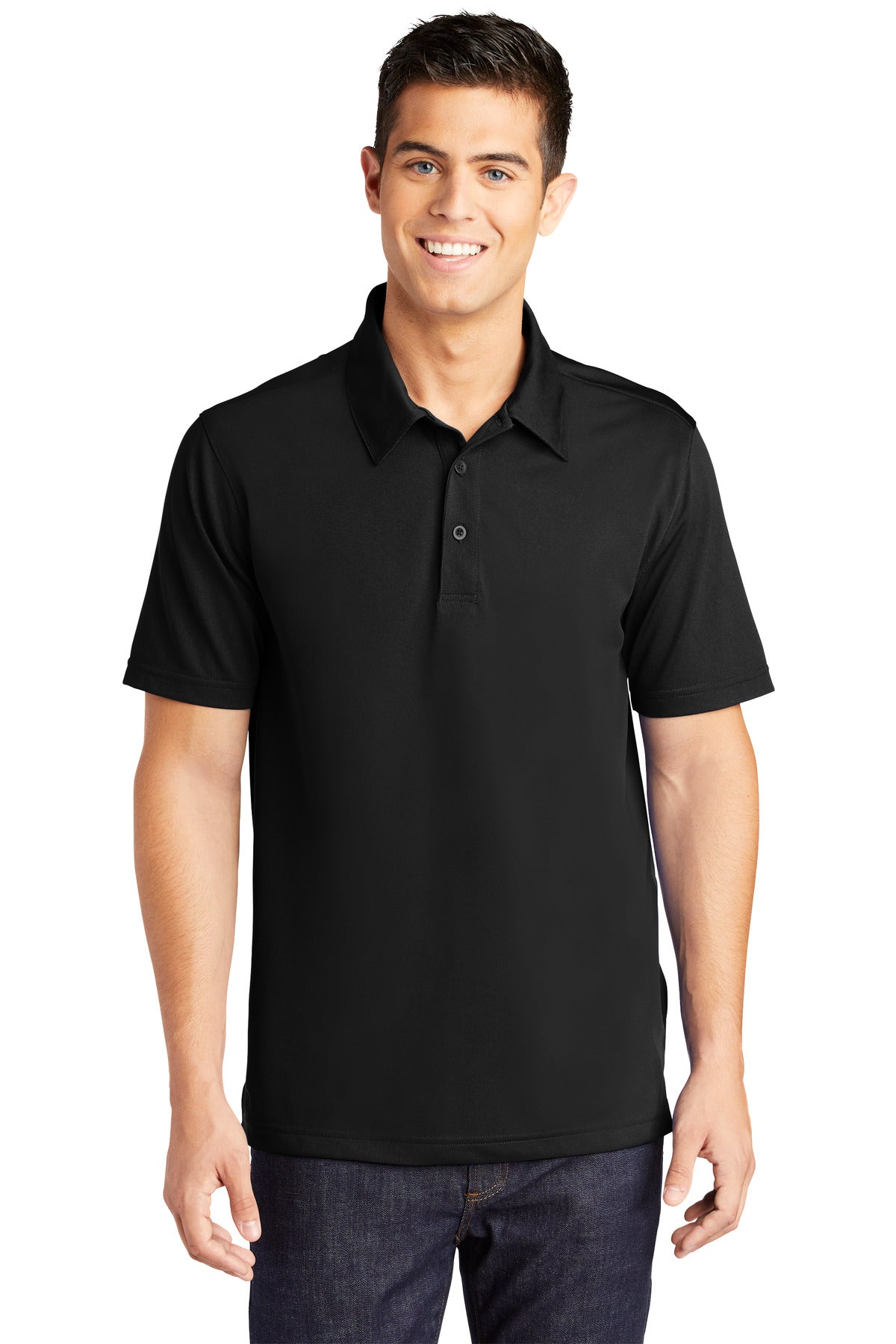Sport-Tek PosiCharge Active Textured Polo. ST690 Black