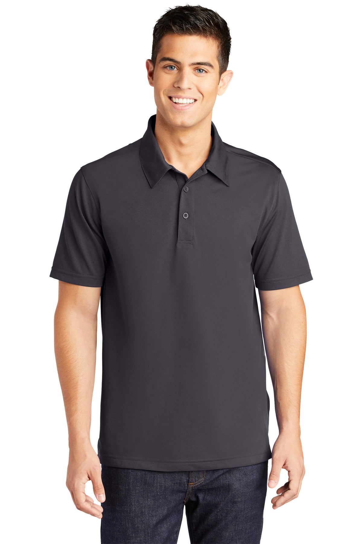Sport-Tek PosiCharge Active Textured Polo. ST690 Iron Grey