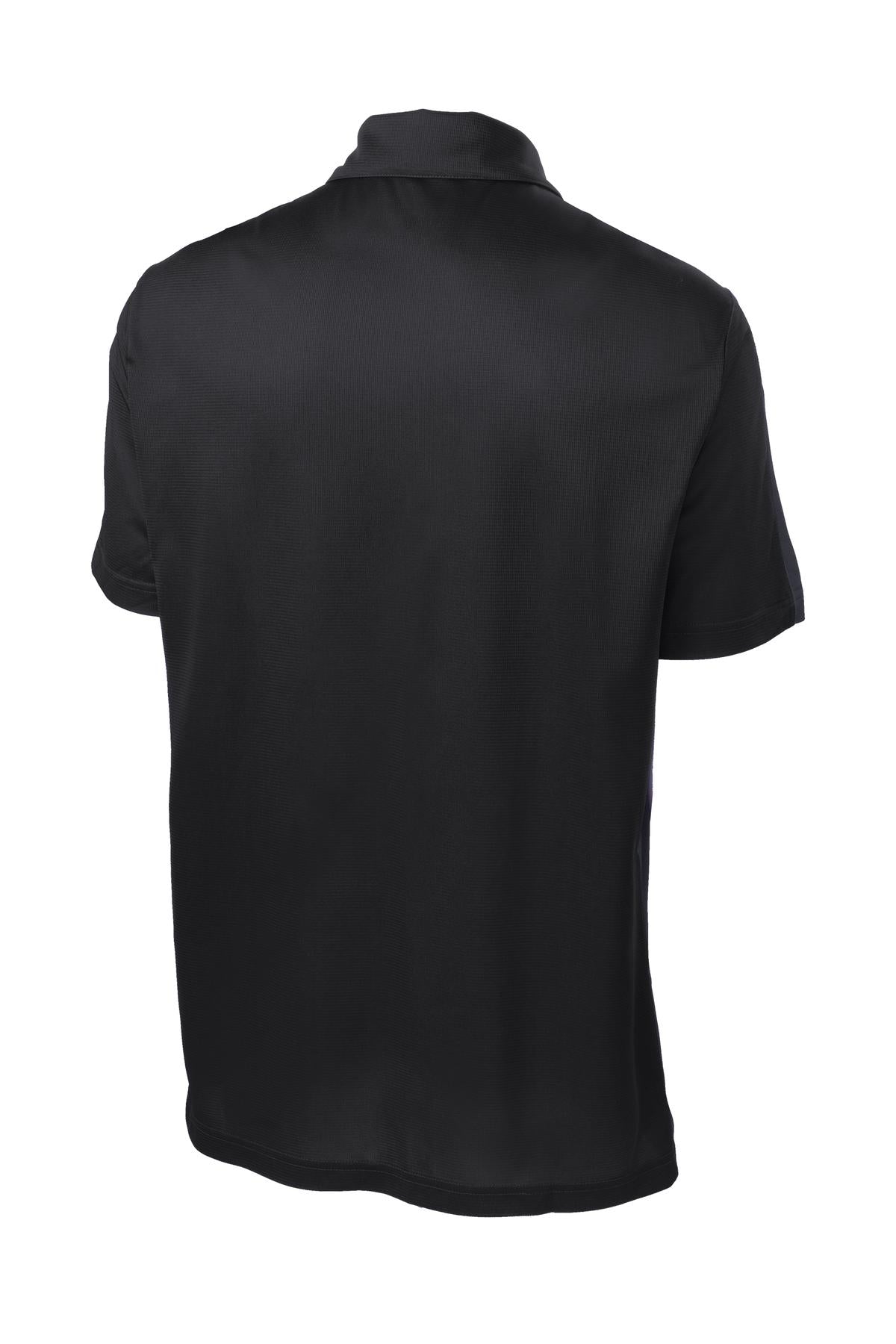 Sport-Tek PosiCharge Active Textured Colorblock Polo. ST695 Black/ Grey