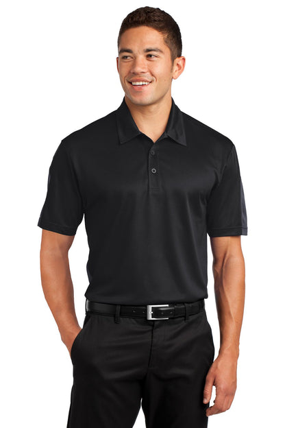 Sport-Tek PosiCharge Active Textured Colorblock Polo. ST695 Black/ Grey