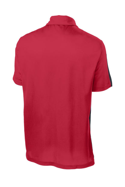 Sport-Tek PosiCharge Active Textured Colorblock Polo. ST695 True Red/ Grey