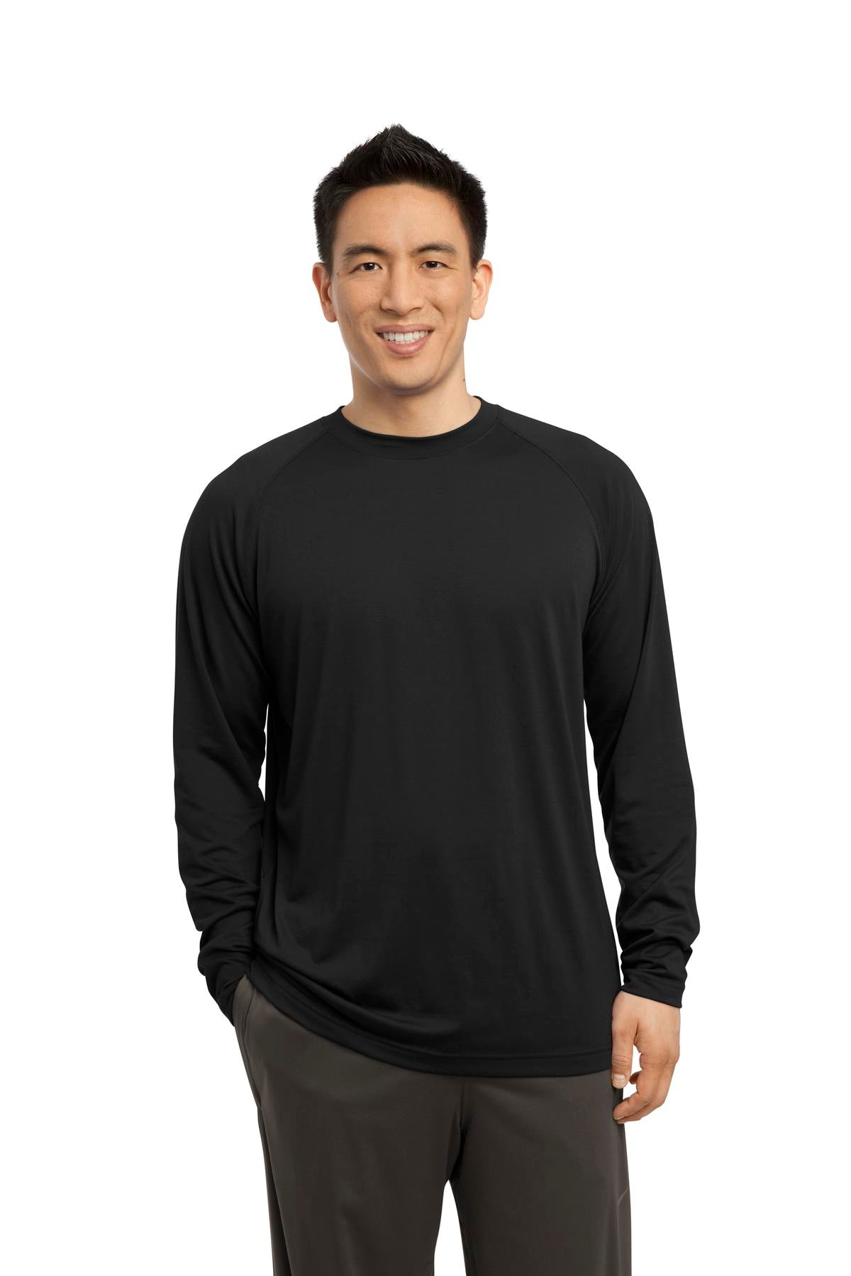 Sport-Tek  Long Sleeve Ultimate Performance Crew. ST700LS Black