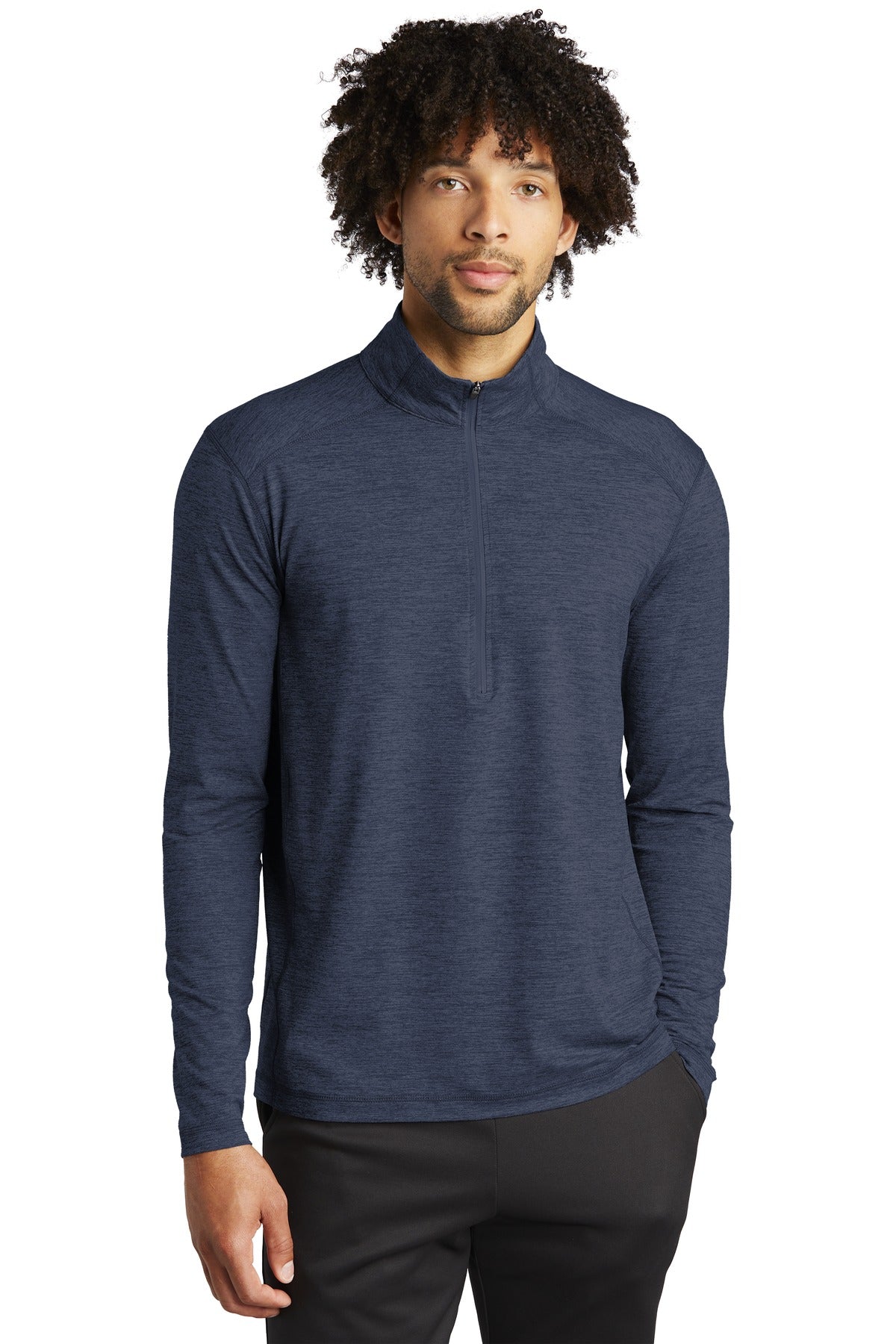 Sport-Tek  Exchange 1.5 Long Sleeve 1/2-Zip. ST711 Dark Denim Heather