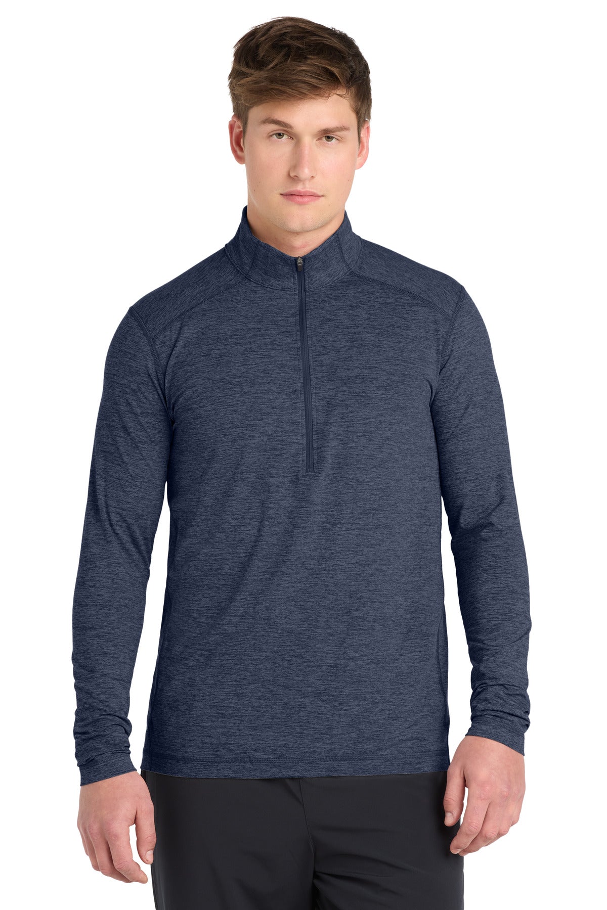Sport-Tek Exchange 15 Long Sleeve 1/2-Zip ST711 Dark Denim Heather