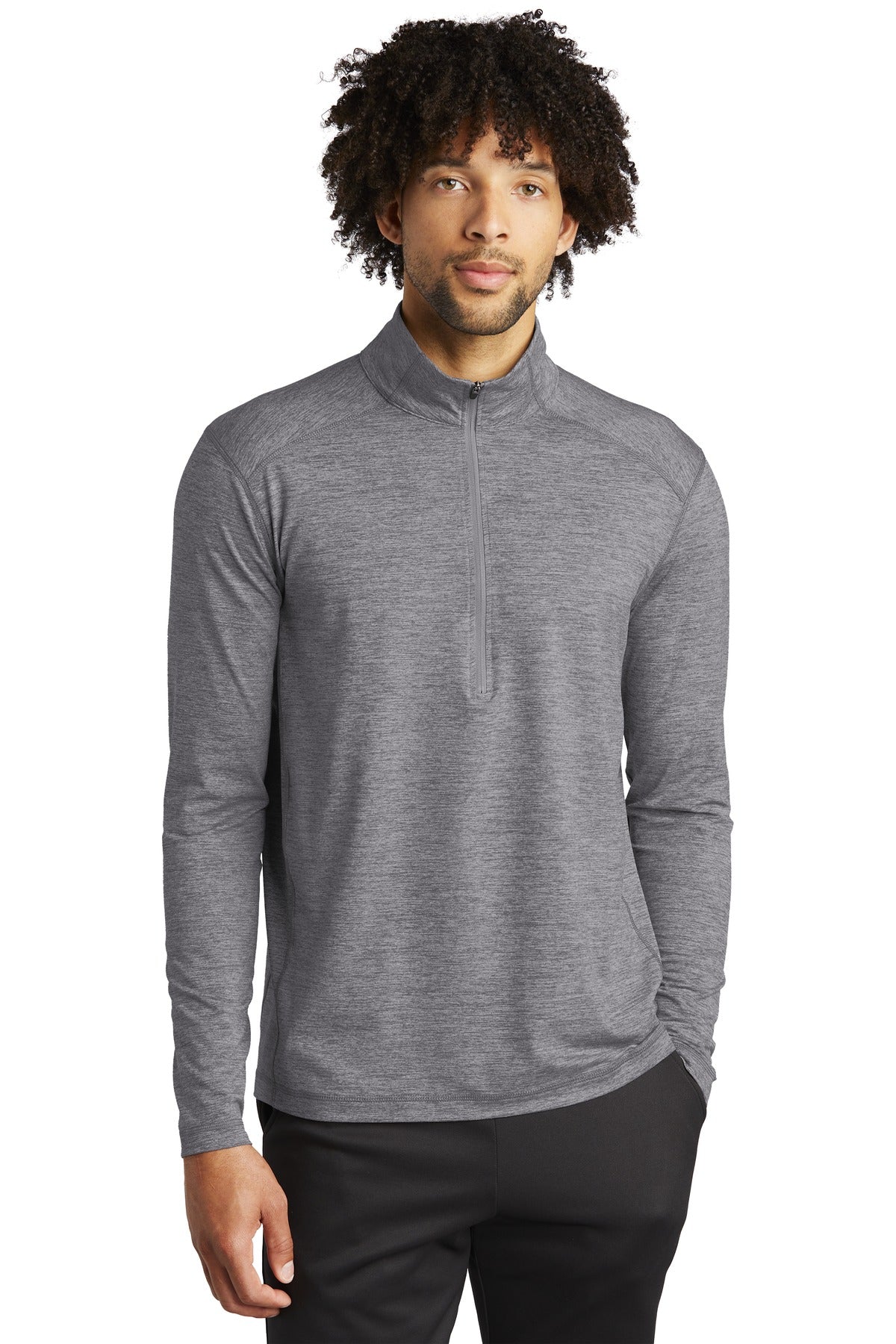 Sport-Tek  Exchange 1.5 Long Sleeve 1/2-Zip. ST711 Grey Heather