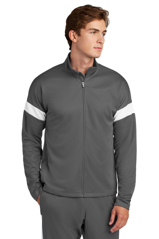 Sport-Tek Travel Full-Zip Jacket ST800 Iron Grey/ White