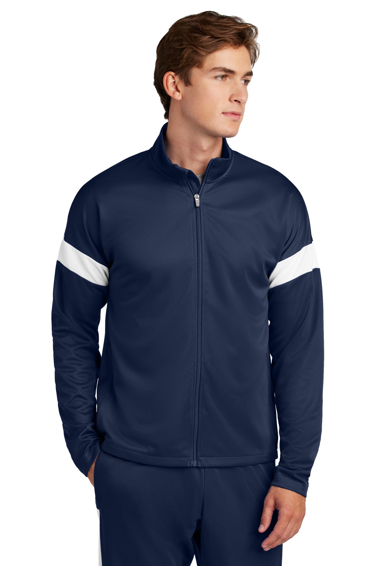 Sport-Tek Travel Full-Zip Jacket ST800 True Navy/ White