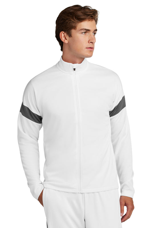 Sport-Tek Travel Full-Zip Jacket ST800 White/ Iron Grey