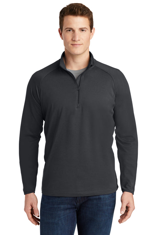 Sport-Tek Sport-Wick Stretch 1/4-Zip Pullover. ST850 Charcoal Grey