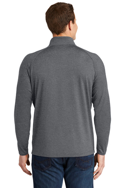 Sport-Tek Sport-Wick Stretch 1/4-Zip Pullover. ST850 Charcoal Grey Heather
