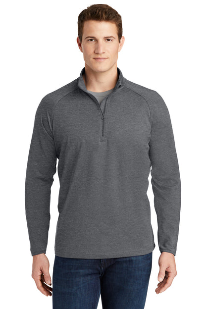 Sport-Tek Sport-Wick Stretch 1/4-Zip Pullover. ST850 Charcoal Grey Heather