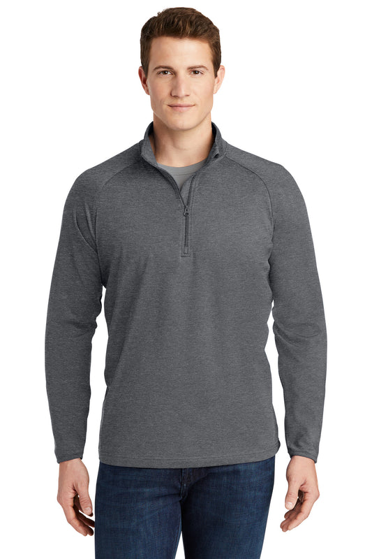 Sport-Tek Sport-Wick Stretch 1/4-Zip Pullover. ST850 Charcoal Grey Heather