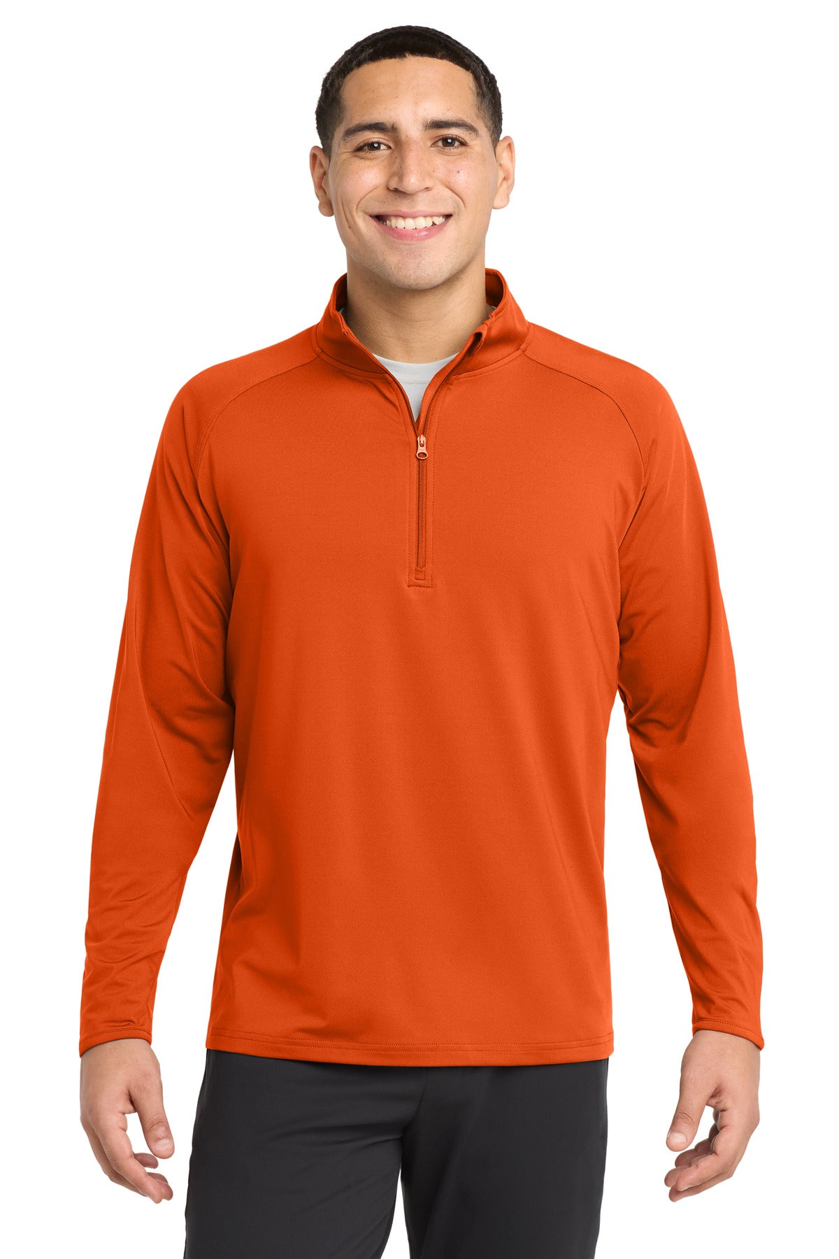 Sport-Tek Sport-Wick Stretch 1/4-Zip Pullover. ST850 Deep Orange