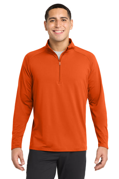 Sport-Tek Sport-Wick Stretch 1/4-Zip Pullover. ST850 Deep Orange