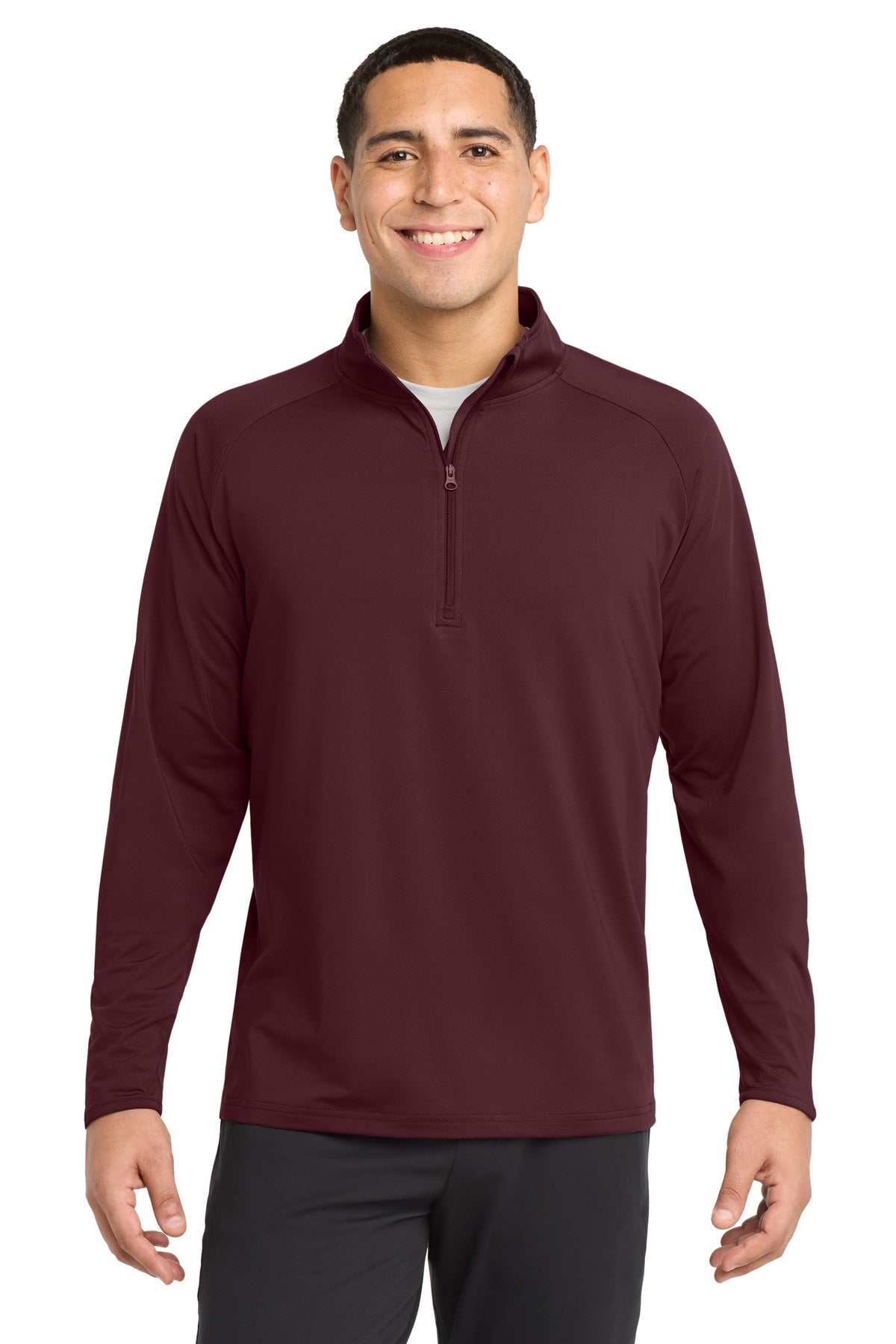 Sport-Tek Sport-Wick Stretch 1/4-Zip Pullover ST850 Maroon