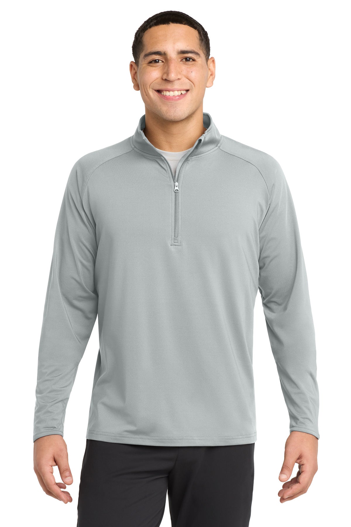 Sport-Tek Sport-Wick Stretch 1/4-Zip Pullover. ST850 Silver