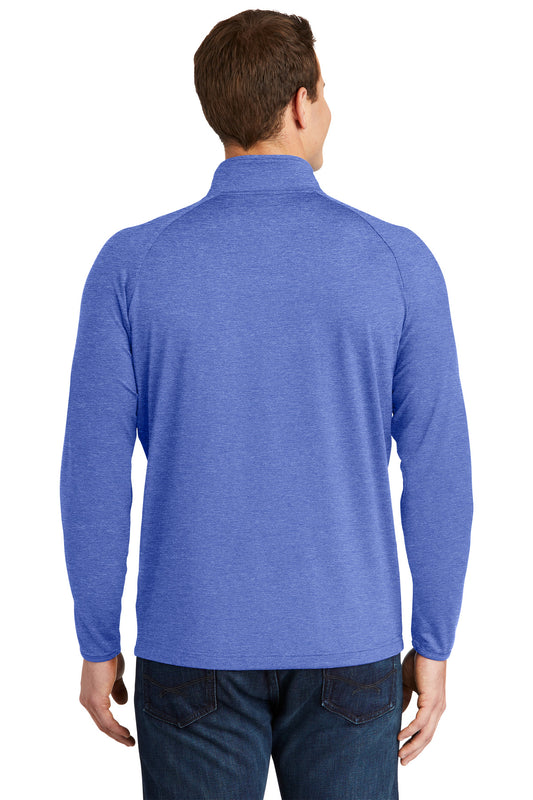 Sport-Tek Sport-Wick Stretch 1/4-Zip Pullover. ST850 True Royal Heather