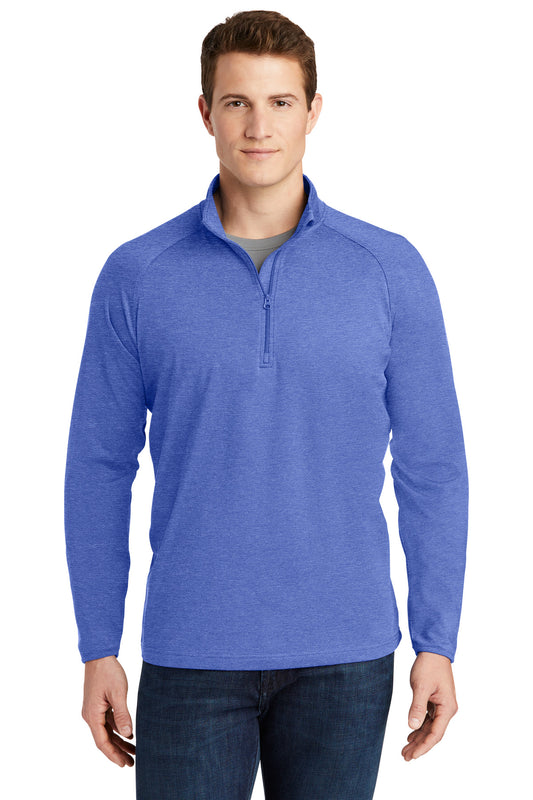 Sport-Tek Sport-Wick Stretch 1/4-Zip Pullover. ST850 True Royal Heather