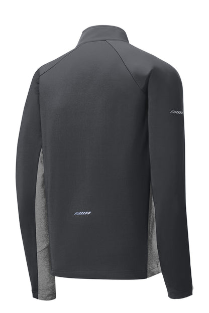 Sport-Tek Sport-Wick Stretch Contrast 1/4-Zip Pullover. ST854 Charcoal Grey/ Charcoal Grey Heather
