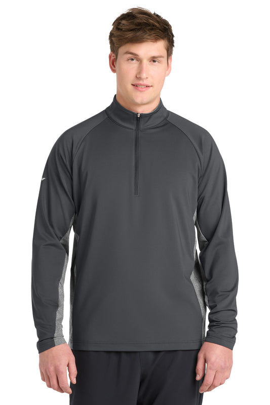 Sport-Tek Sport-Wick Stretch Contrast 1/4-Zip Pullover ST854 Charcoal Grey/ Charcoal Grey Heather