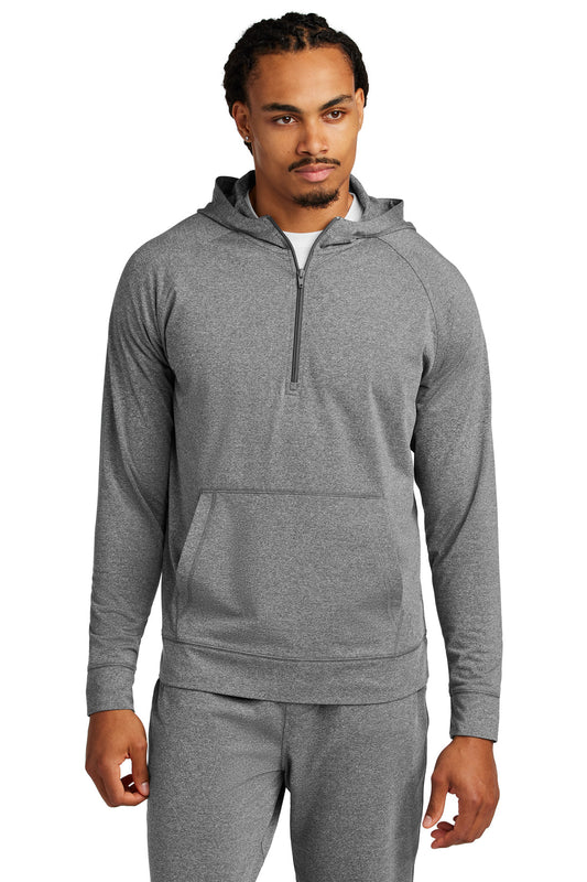Sport-Tek Sport-Wick Stretch 1/2-Zip Hoodie ST856 Charcoal Grey Heather