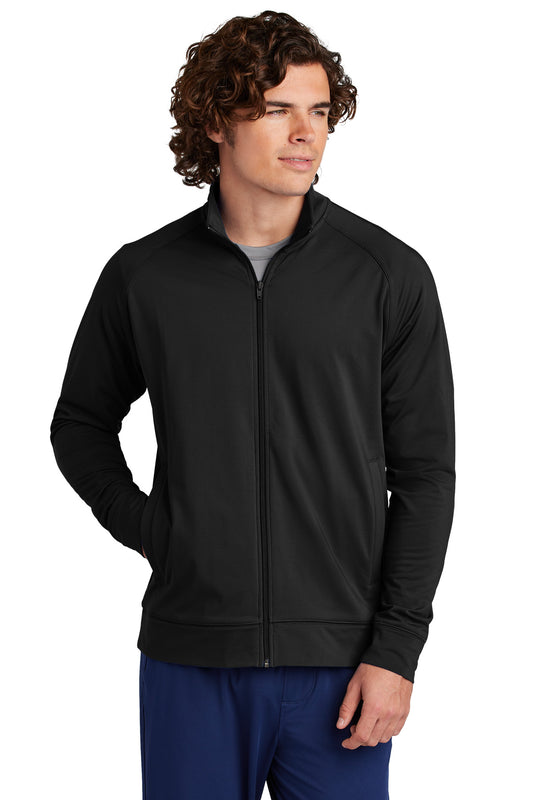 Sport-Tek Sport-Wick Stretch Full-Zip Cadet Jacket ST857 Black