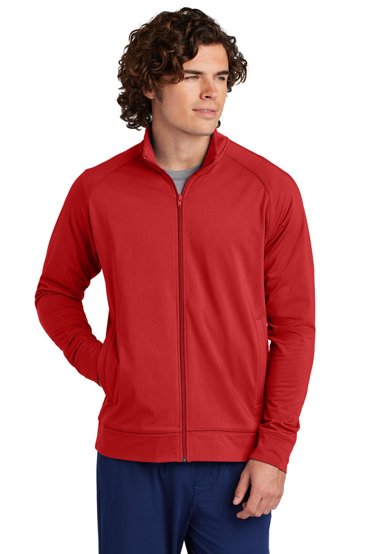 Sport-Tek Sport-Wick Stretch Full-Zip Cadet Jacket ST857 Deep Red