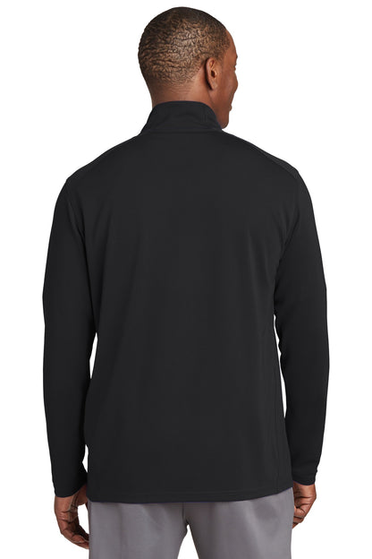 Sport-Tek Sport-Wick Textured 1/4-Zip Pullover.  ST860 Black