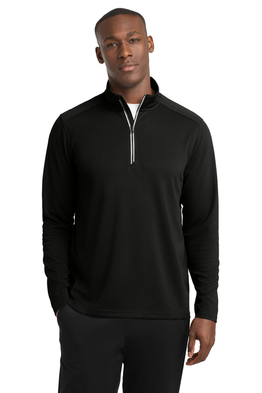 Sport-Tek Sport-Wick Textured 1/4-Zip Pullover ST860 Black