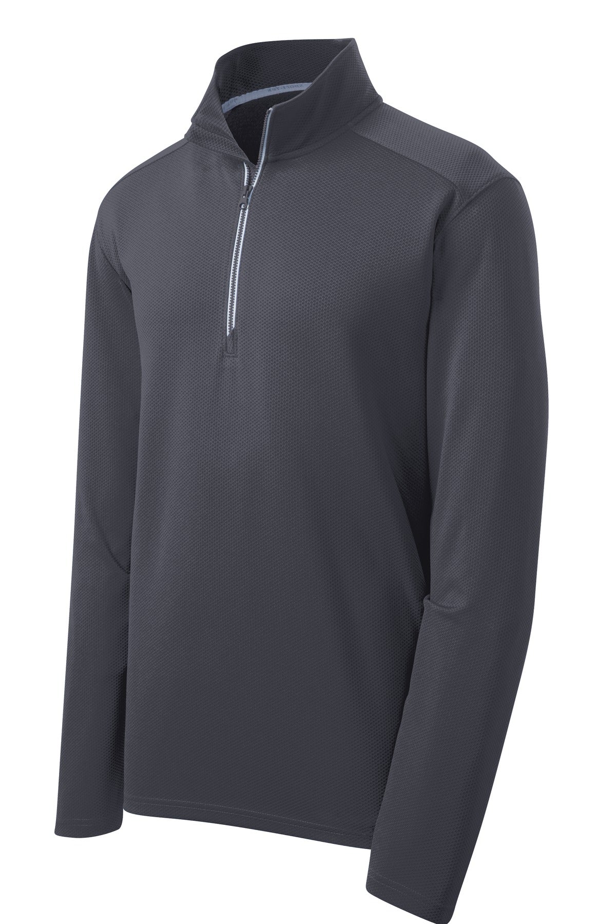 Sport-Tek Sport-Wick Textured 1/4-Zip Pullover.  ST860 Iron Grey